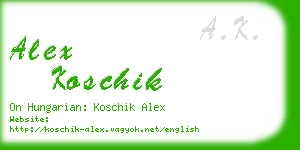 alex koschik business card